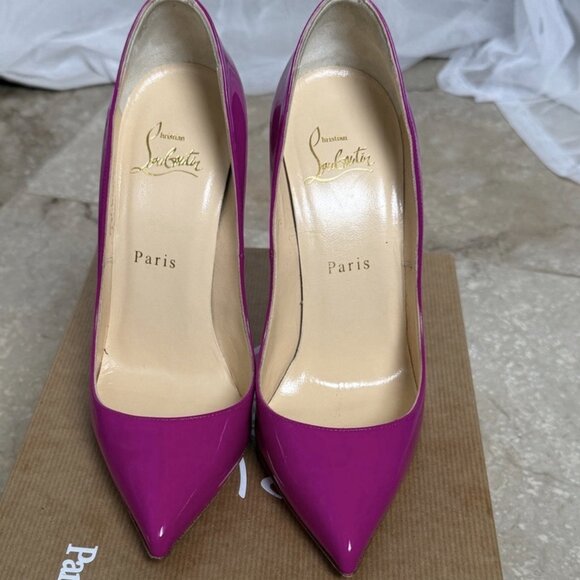 Christian Louboutin Pigalle Follies 120 Indian Rose 120mm Patent Heels - Picture 13 of 15